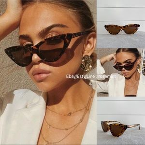 Vintage sunglasses cat eye with leopard color.